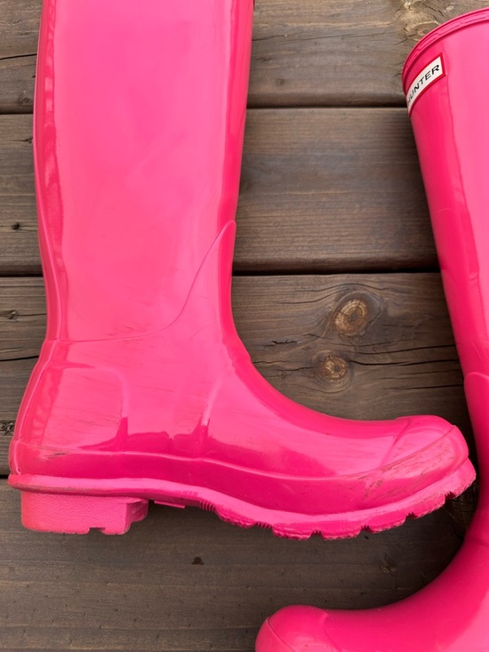 Hunter Glossy Hot Pink Tall Rain Boots - Picture 7 of 12